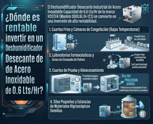 ¿Dónde es rentable invertir en un Deshumidificador Desecante de Acero Inoxidable de 0.6 Lts/Hr?